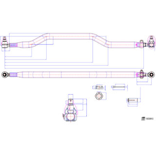 042118694 Tie Rod with castle nuts and cotter pins
