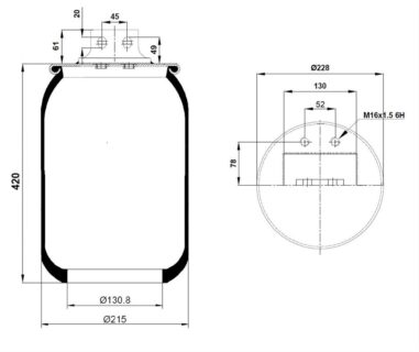 42566303 Air Spring with plastic piston and piston rod