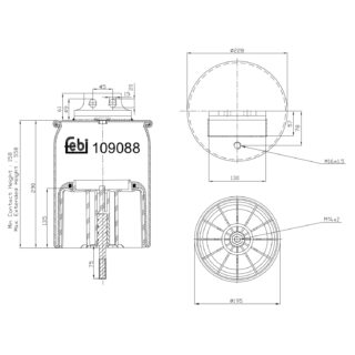 42566304 Air Spring with plastic piston and piston rod