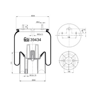 9463281401 Air Spring with plastic piston
